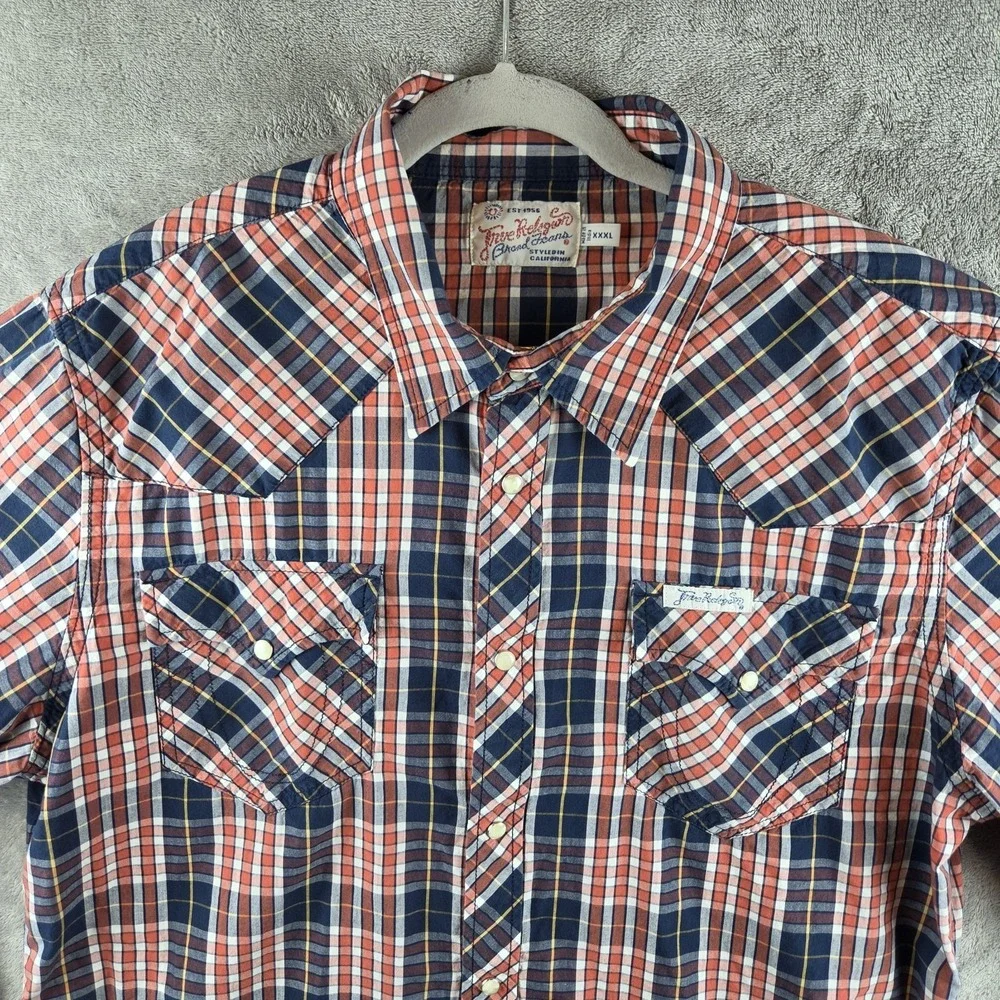True Religion Pearl Snap Plaid Shirt Mens 3XL Western Cowboy Long Sleeve